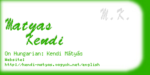 matyas kendi business card